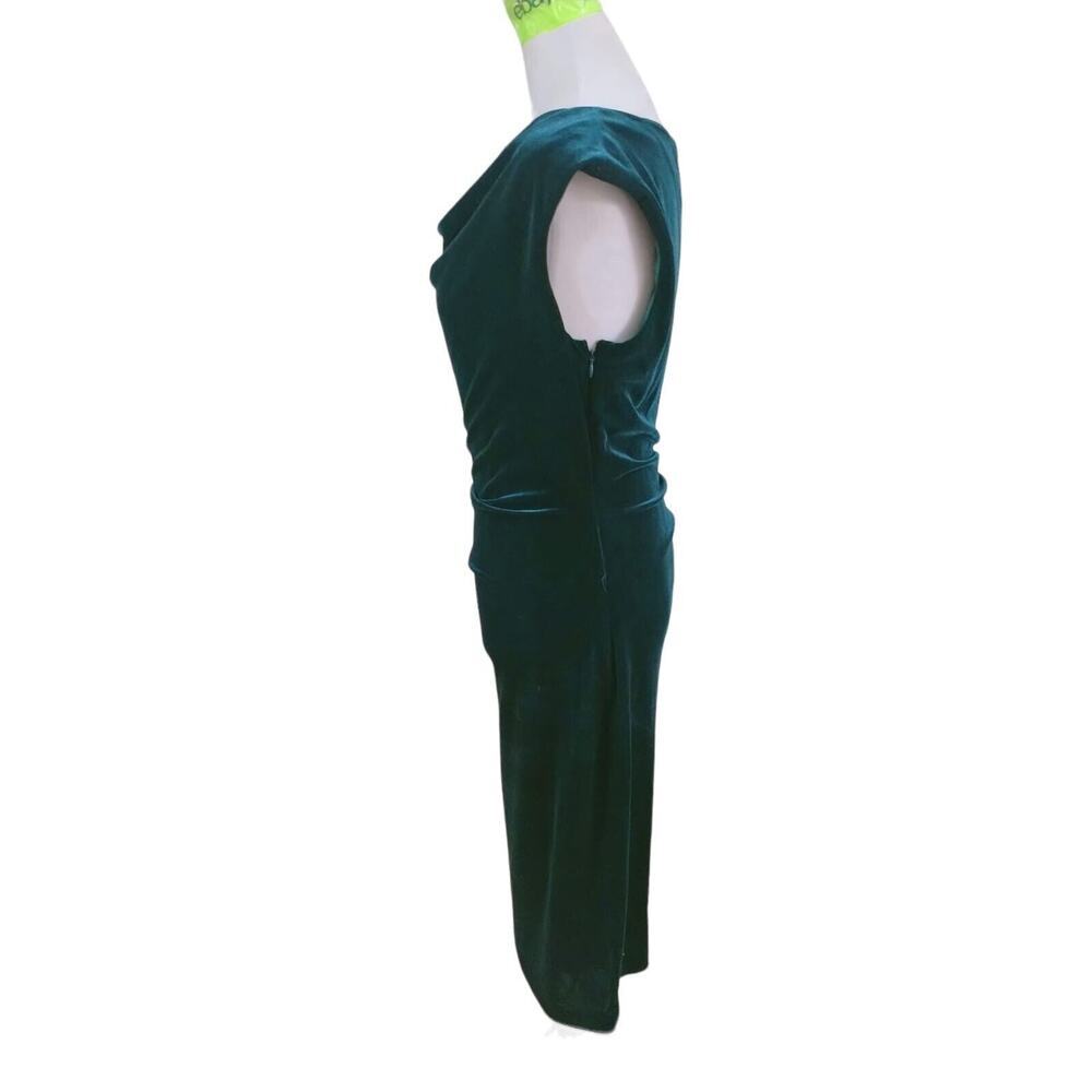 Vince Camito hunter green cowled-neck cinched on the side size 8 dress. - Picture 7 of 13